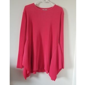 Zara barbie pink asymmetrical ribbed tunic blouse